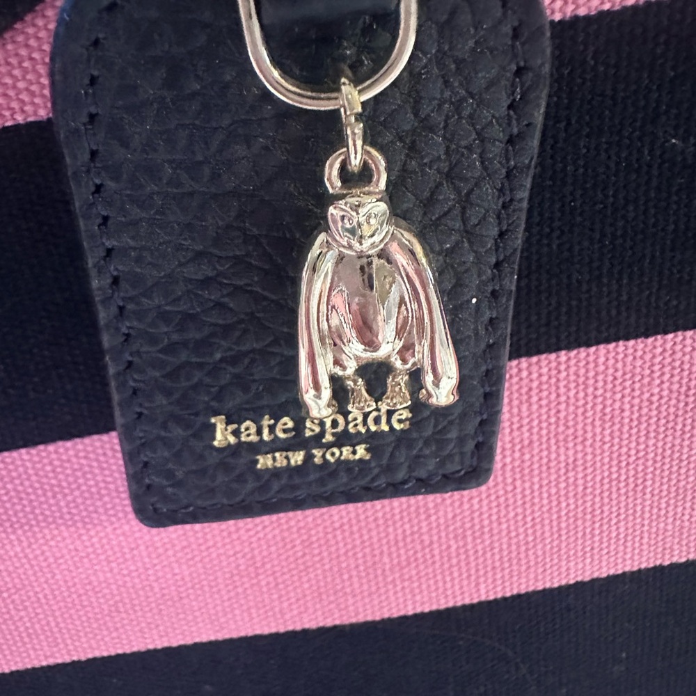 Kate Spade Pink and Navy Striped Half Circle Tote - NWT - Picture 6 of 7